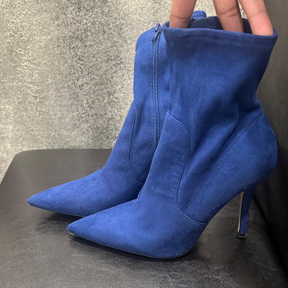 Aldo Royal Blue Heeled Boots